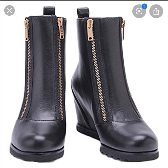 Marc By Marc Jacobs Shoes - Marc by Marc Jacobs Leather Wedge Booties Boots